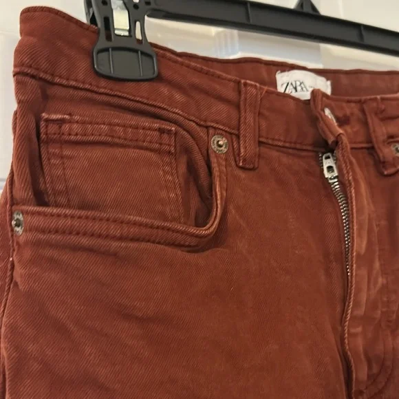 Zara Terracotta Denim Pants - Picture 4 of 6